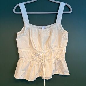 Stylish White Peplum Tank Top